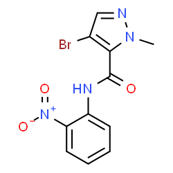 ChemSpider 2D Image | 4-Bromo-1-methyl-N-(2-nitrophenyl)-1H-pyrazole-5-carboxamide | C11H9BrN4O3