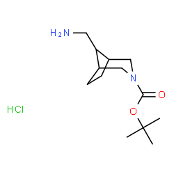 ChemSpider 2D Image | 8-Aminomethyl-3-Boc-3-azabicyclo[3.2.1]octane hydrochloride | C13H25ClN2O2