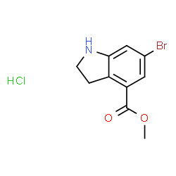 ChemSpider 2D Image | Methyl 6-bromoindoline-4-carboxylate hydrochloride | C10H11BrClNO2