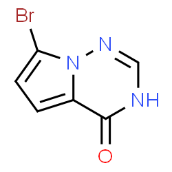 ChemSpider 2D Image | 7-Bromopyrrolo[2,1-f][1,2,4]triazin-4(3H)-one | C6H4BrN3O