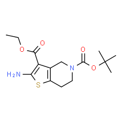 ChemSpider 2D Image | 5-tert-butyl 3-ethyl 2-amino-4h,5h,6h,7h-thieno[3,2-c]pyridine-3,5-dicarboxylate | C15H22N2O4S
