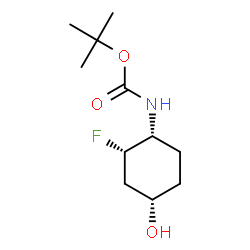 ChemSpider 2D Image | tert-butyl N-[(1R,2S,4S)-2-fluoro-4-hydroxycyclohexyl]carbamate | C11H20FNO3