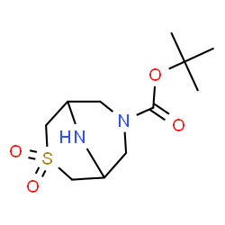 ChemSpider 2D Image | tert-butyl 3,3-dioxo-3??-thia-7,9-diazabicyclo[3.3.1]nonane-7-carboxylate | C11H20N2O4S