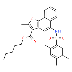 ChemSpider 2D Image | Pentyl 2-methyl-5-{[(2,4,5-trimethylphenyl)sulfonyl]amino}naphtho[1,2-b]furan-3-carboxylate | C28H31NO5S