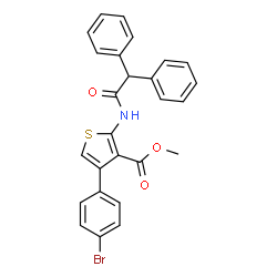 ChemSpider 2D Image | Methyl 4-(4-bromophenyl)-2-[(diphenylacetyl)amino]-3-thiophenecarboxylate | C26H20BrNO3S