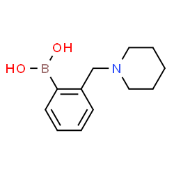 ChemSpider 2D Image | [2-(1-Piperidinylmethyl)phenyl]boronic acid | C12H18BNO2