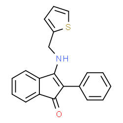 ChemSpider 2D Image | 2-Phenyl-3-[(2-thienylmethyl)amino]-1H-inden-1-one | C20H15NOS