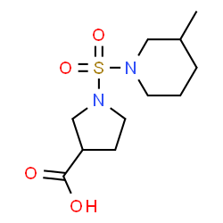 ChemSpider 2D Image | 1-[(3-Methyl-1-piperidinyl)sulfonyl]-3-pyrrolidinecarboxylic acid | C11H20N2O4S