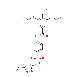 ChemSpider 2D Image | 3,4,5-Triethoxy-N-{4-[(5-ethyl-1,3,4-thiadiazol-2-yl)sulfamoyl]phenyl}benzamide | C23H28N4O6S2
