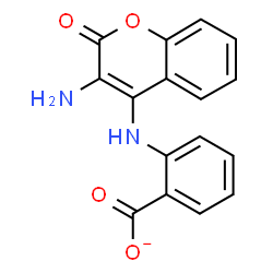 ChemSpider 2D Image | 2-[(3-Amino-2-oxo-2H-chromen-4-yl)amino]benzoate | C16H11N2O4