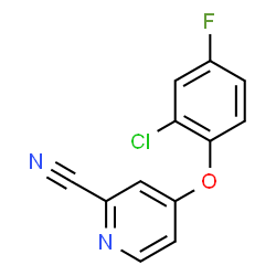 ChemSpider 2D Image | 4-(2-Chloro-4-fluorophenoxy)-2-pyridinecarbonitrile | C12H6ClFN2O