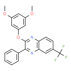 ChemSpider 2D Image | 2-(3,5-Dimethoxyphenoxy)-3-phenyl-6-(trifluoromethyl)quinoxaline | C23H17F3N2O3