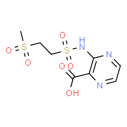ChemSpider 2D Image | 3-({[2-(Methylsulfonyl)ethyl]sulfonyl}amino)-2-pyrazinecarboxylic acid | C8H11N3O6S2