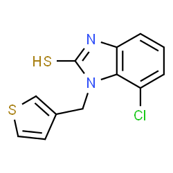 ChemSpider 2D Image | 7-Chloro-1-(3-thienylmethyl)-1H-benzimidazole-2-thiol | C12H9ClN2S2