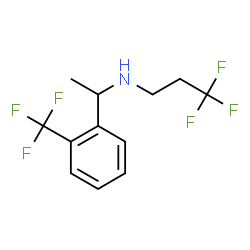 ChemSpider 2D Image | 3,3,3-Trifluoro-N-{1-[2-(trifluoromethyl)phenyl]ethyl}-1-propanamine | C12H13F6N
