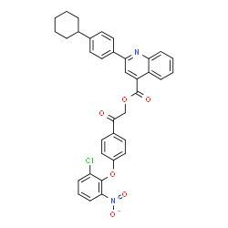 ChemSpider 2D Image | 2-[4-(2-Chloro-6-nitrophenoxy)phenyl]-2-oxoethyl 2-(4-cyclohexylphenyl)-4-quinolinecarboxylate | C36H29ClN2O6