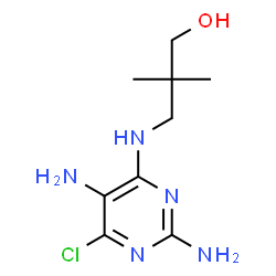 ChemSpider 2D Image | 3-((2,5-Diamino-6-chloro-4-pyrimidinyl)amino)-2,2-dimethyl-1-propanol | C9H16ClN5O
