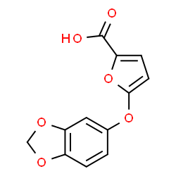 ChemSpider 2D Image | 5-(1,3-Benzodioxol-5-yloxy)-2-furoic acid | C12H8O6