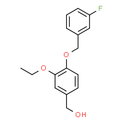 ChemSpider 2D Image | {3-Ethoxy-4-[(3-fluorobenzyl)oxy]phenyl}methanol | C16H17FO3