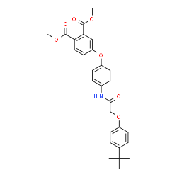 ChemSpider 2D Image | Dimethyl 4-(4-{[(4-tert-butylphenoxy)acetyl]amino}phenoxy)phthalate | C28H29NO7