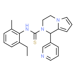 ChemSpider 2D Image | N-(2-Ethyl-6-methylphenyl)-1-(3-pyridinyl)-3,4-dihydropyrrolo[1,2-a]pyrazine-2(1H)-carbothioamide | C22H24N4S