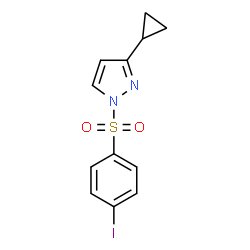 ChemSpider 2D Image | 3-Cyclopropyl-1-[(4-iodophenyl)sulfonyl]-1H-pyrazole | C12H11IN2O2S