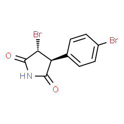 ChemSpider 2D Image | (3R,4S)-3-Bromo-4-(4-bromophenyl)-2,5-pyrrolidinedione | C10H7Br2NO2
