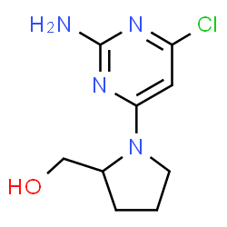 ChemSpider 2D Image | [1-(2-Amino-6-chloro-4-pyrimidinyl)-2-pyrrolidinyl]methanol | C9H13ClN4O