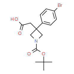 ChemSpider 2D Image | [3-(4-Bromophenyl)-1-{[(2-methyl-2-propanyl)oxy]carbonyl}-3-azetidinyl]acetic acid | C16H20BrNO4