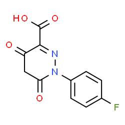 ChemSpider 2D Image | 1-(4-Fluorophenyl)-4,6-dioxo-1,4,5,6-tetrahydro-3-pyridazinecarboxylic acid | C11H7FN2O4
