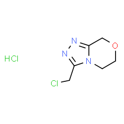 ChemSpider 2D Image | 3-(chloromethyl)-5H,6H,8H-[1,2,4]triazolo[3,4-c][1,4]oxazine hydrochloride | C6H9Cl2N3O