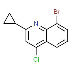 ChemSpider 2D Image | 8-Bromo-4-chloro-2-cyclopropylquinoline | C12H9BrClN