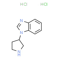 ChemSpider 2D Image | 1-(3-Pyrrolidinyl)-1H-benzimidazole dihydrochloride | C11H15Cl2N3