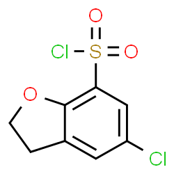 ChemSpider 2D Image | 5-Chloro-2,3-dihydro-1-benzofuran-7-sulfonyl chloride | C8H6Cl2O3S