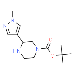 ChemSpider 2D Image | 2-Methyl-2-propanyl 3-(1-methyl-1H-pyrazol-4-yl)-1-piperazinecarboxylate | C13H22N4O2