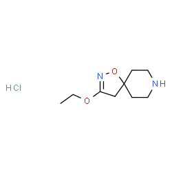 ChemSpider 2D Image | 3-Ethoxy-1-oxa-2,8-diazaspiro[4.5]dec-2-ene hydrochloride (1:1) | C9H17ClN2O2