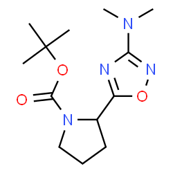 ChemSpider 2D Image | 2-Methyl-2-propanyl 2-[3-(dimethylamino)-1,2,4-oxadiazol-5-yl]-1-pyrrolidinecarboxylate | C13H22N4O3