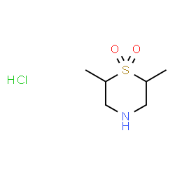 ChemSpider 2D Image | 2,6-Dimethylthiomorpholine 1,1-dioxide hydrochloride (1:1) | C6H14ClNO2S