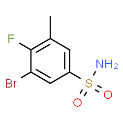 ChemSpider 2D Image | 3-Bromo-4-fluoro-5-methylbenzenesulfonamide | C7H7BrFNO2S