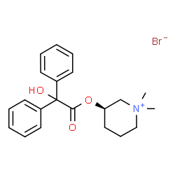 ChemSpider 2D Image | (3R)-3-[2-Hydroxy(diphenyl)acetoxy]-1,1-dimethylpiperidinium bromide | C21H26BrNO3