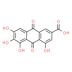 ChemSpider 2D Image | 4,5,6,7-Tetrahydroxy-9,10-dioxo-9,10-dihydro-2-anthracenecarboxylic acid | C15H8O8