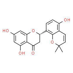 ChemSpider 2D Image | (2S)-5,5',7-Trihydroxy-2',2'-dimethyl-2,3-dihydro-2'H,4H-2,8'-bichromen-4-one | C20H18O6