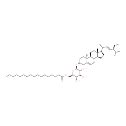 ChemSpider 2D Image | (3beta,22E)-Stigmasta-5,22-dien-3-yl 6-O-heptadecanoyl-beta-D-glucopyranoside | C52H90O7