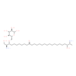 ChemSpider 2D Image | 6-O-[(2S,3R,26R,27R)-2,27-Diamino-1,26-dihydroxy-11-oxo-3-octacosanyl]-beta-D-glucopyranose | C34H68N2O9