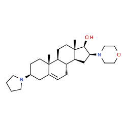 ChemSpider 2D Image | (3beta,16beta,17beta)-16-(4-Morpholinyl)-3-(1-pyrrolidinyl)androst-5-en-17-ol | C27H44N2O2
