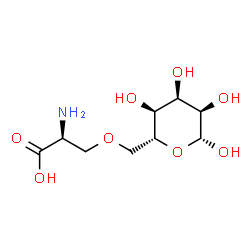 ChemSpider 2D Image | (2S)-2-Amino-3-{[(2R,3S,4R,5R,6R)-3,4,5,6-tetrahydroxytetrahydro-2H-pyran-2-yl]methoxy}propanoic acid (non-preferred name) | C9H17NO8