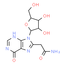 ChemSpider 2D Image | 8-(2-Amino-2-oxoethyl)-9-pentofuranosyl-3,9-dihydro-6H-purin-6-one | C12H15N5O6