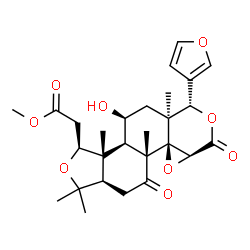 ChemSpider 2D Image | Methyl [(1S,3aR,5aR,5bR,6aS,9S,9aS,11S,11aR,11bR)-9-(3-furyl)-11-hydroxy-3,3,5a,9a,11b-pentamethyl-5,7-dioxotetradecahydro[2]benzofuro[5,4-f]oxireno[d]isochromen-1-yl]acetate | C27H34O9