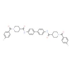 ChemSpider 2D Image | N,N'-4,4'-Biphenyldiylbis[1-(4-fluorobenzoyl)-4-piperidinecarboxamide] | C38H36F2N4O4