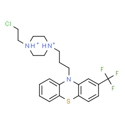 ChemSpider 2D Image | 1-(2-Chloroethyl)-4-{3-[2-(trifluoromethyl)-10H-phenothiazin-10-yl]propyl}piperazinediium | C22H27ClF3N3S